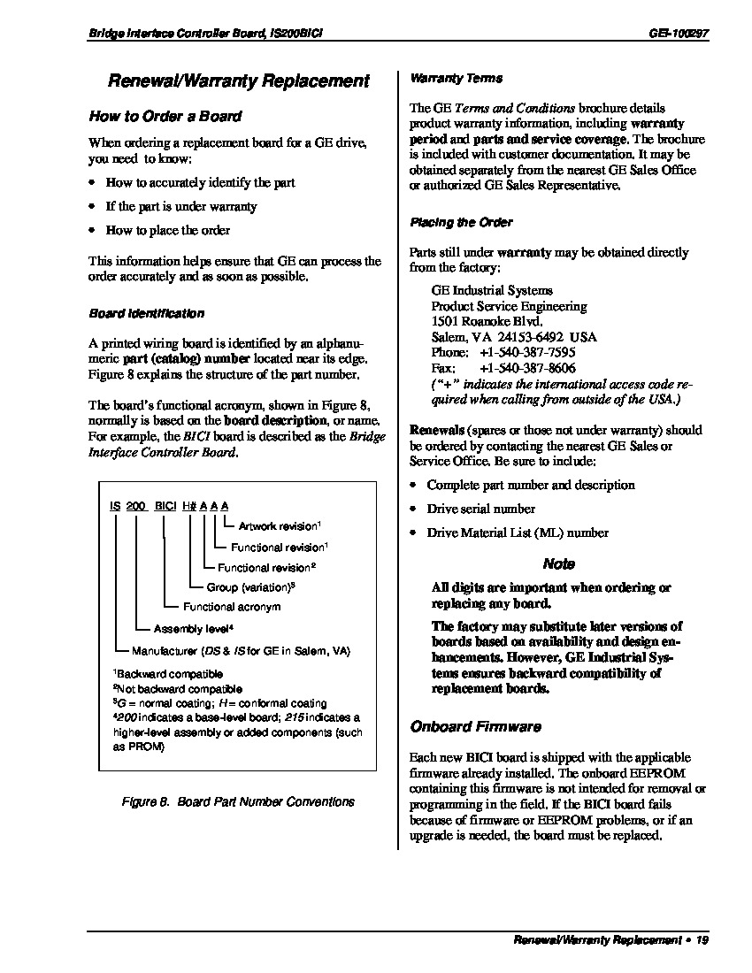 First Page Image of IS200BICIH1ADB Bridge Interface Controller Board Renewal and Replacement.pdf